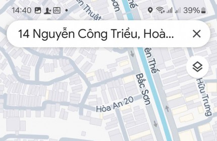 Cần bán lô đất MT Nguyễn Công Triều ,P Hòa An, Quận Cẩm Lệ, Đà Nẵng